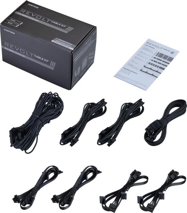 Actual product image Phanteks Revolt Cable Kit, PCIe Gen5 Starter Set - black