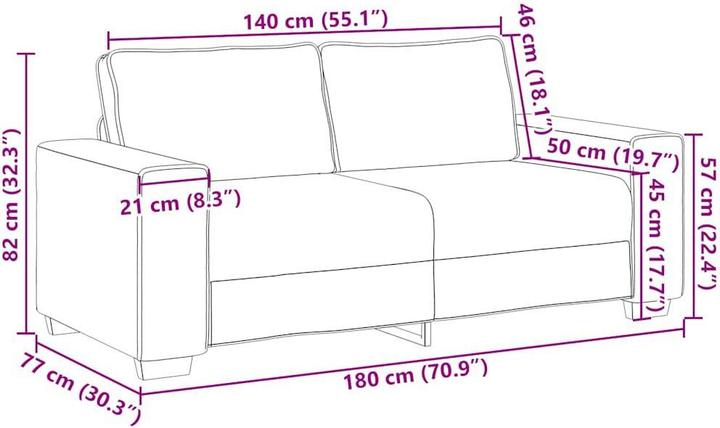 Actual product image vidaXL 2-Sitzer-Sofa (2 person sofa)