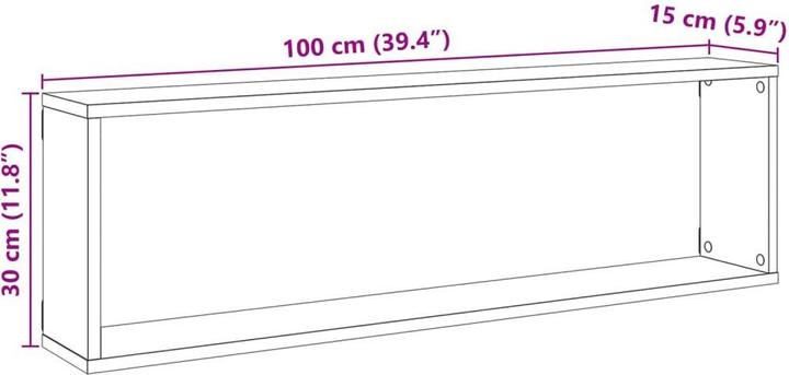Actual product image vidaXL Wall shelf (100 x 15 x 30 cm)