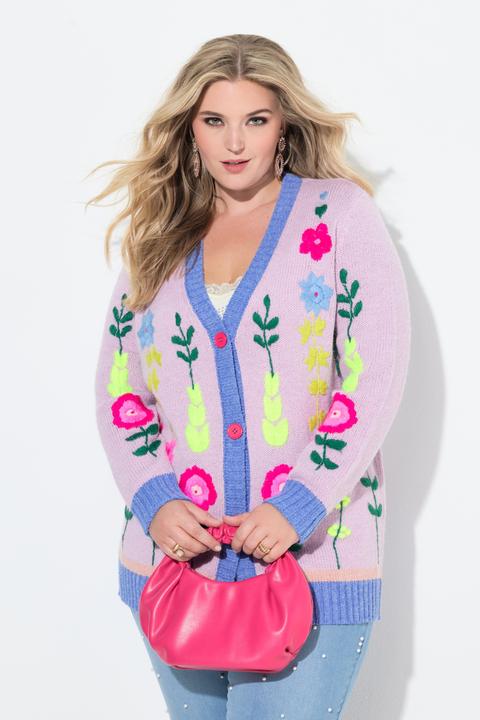Image du produit Miamoda Cardigan avec fleurs brodées, coupe Classic Fit ample (54)