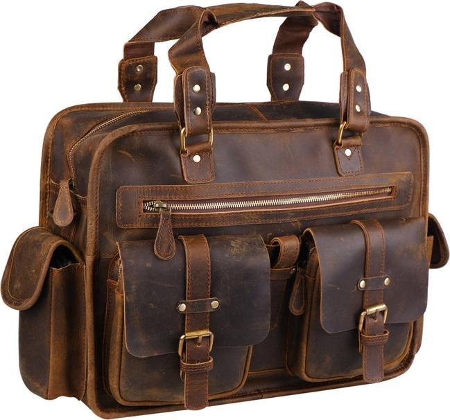 Actual product image Only-Bags.Store Dryden Buffalo briefcase, walnut