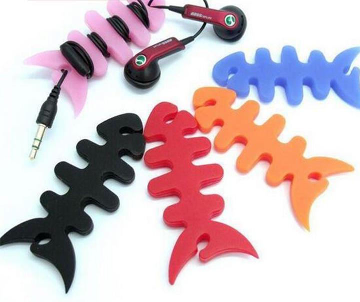 Produktbild Hurtel Fish-shaped headphone cable wrap - blue