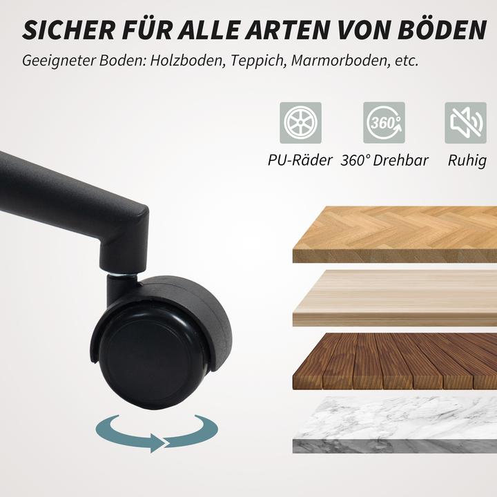Actual product image Homcom Bürostuhl Polyester, Stahl Cremeweiss (46 - 56 cm)