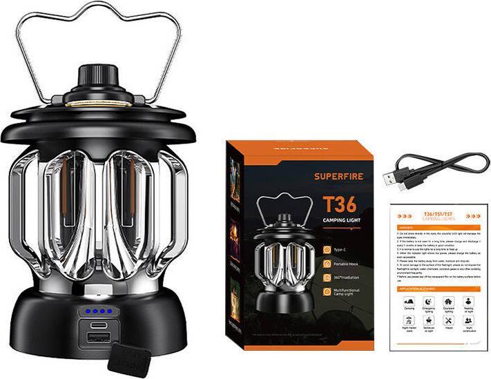 Actual product image Superfire Camping lamp T36, USB-C