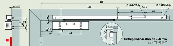 Productafbeelding Dormakaba Glijrail G-EMR voor TS 93 zilver elektromechanisch (Glazen deur, Interieur)