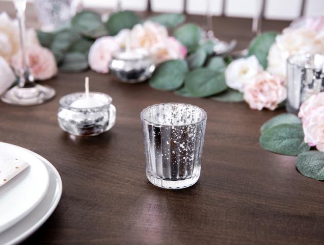 Immagine prodotto Partydeco Portacandele, argento, 6 cm (4 pz.)