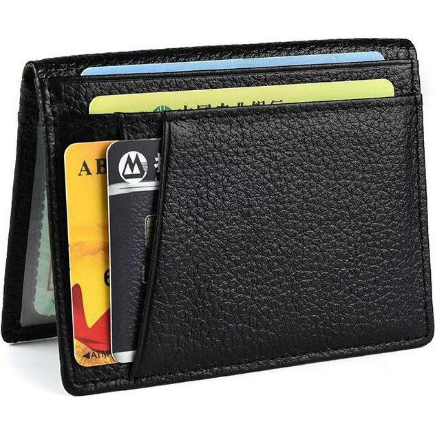 JTI, Portemonnaie, Kartenetui aus Leder - schwarz, Schwarz