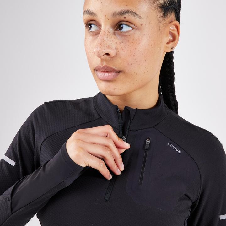 Produktbild Kiprun Laufshirt langarm Damen - Warm Light schwarz (44)