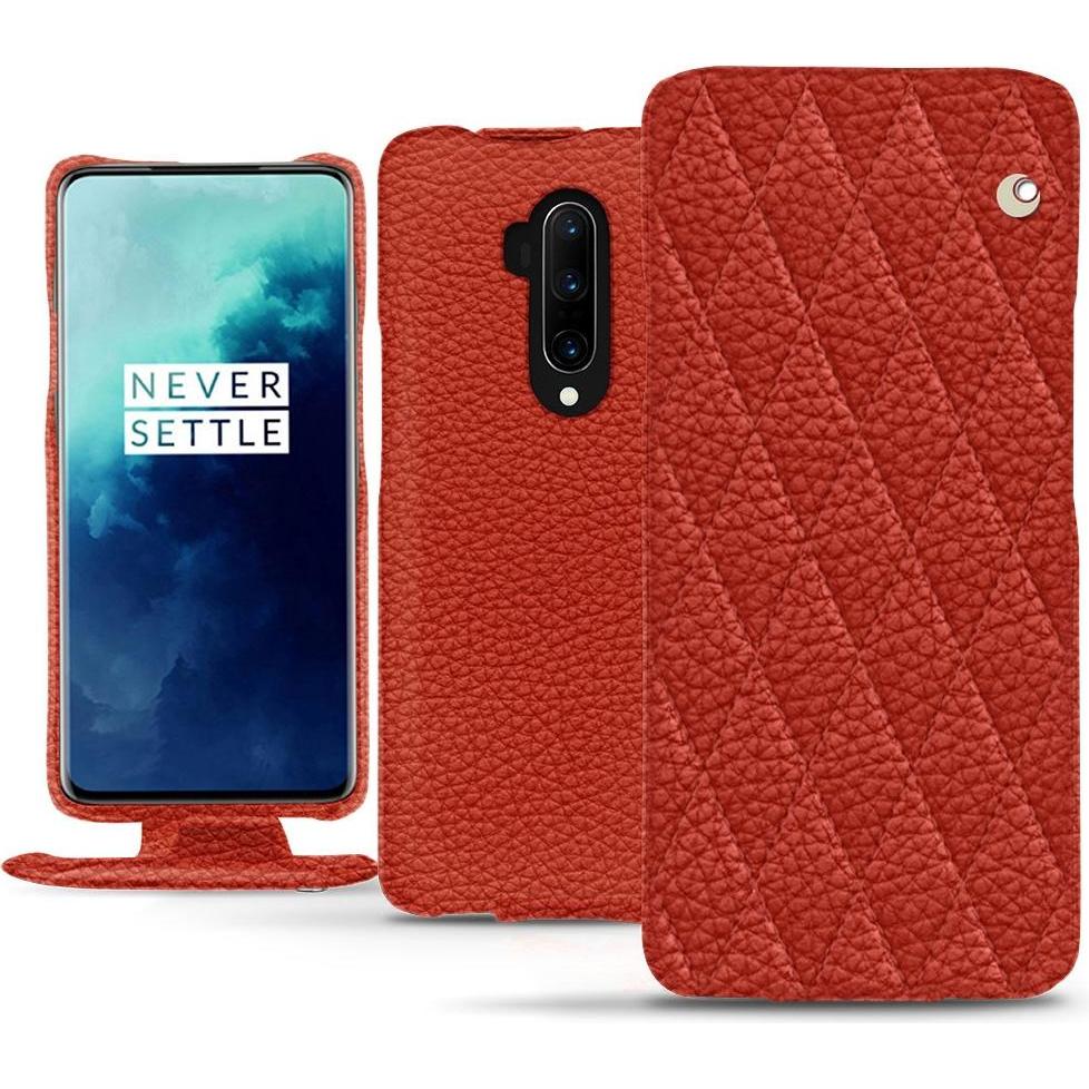 Noreve Lederschutzhülle vertikal (OnePlus 7T Pro), Smartphone Hülle, Orange