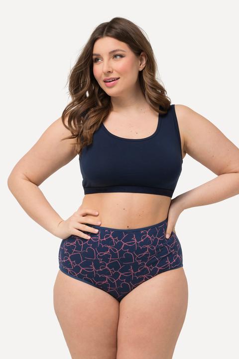 Produktbild Ulla Popken Maxislips, 3er-Pack, Herzen/einfarbig (46, 48, 3er Pack)