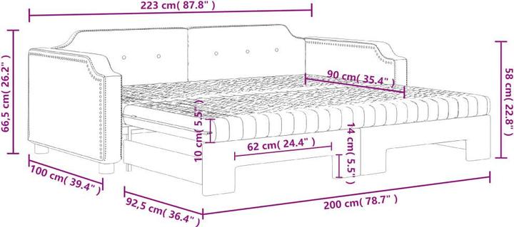 Produktbild vidaXL ausziehbares Tagesbett