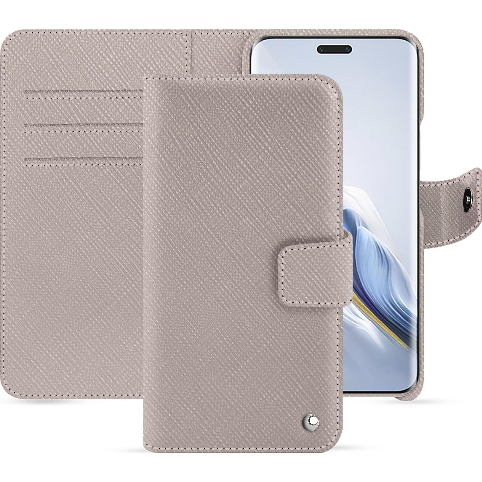 Noreve Lederschutzhülle Honor Magic6 Pro (Honor Magic6 Pro), Smartphone Hülle, Beige