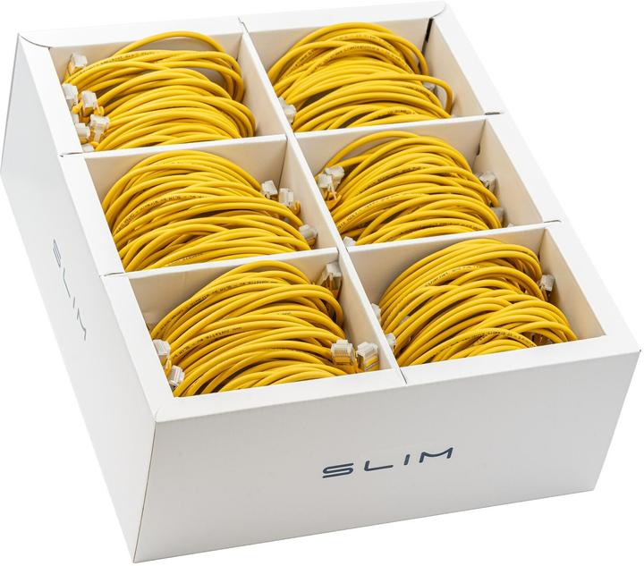 Actual product image SLIM Slimpatch cable RJ-45, Cat 6A, U/FTP, 3 m, yellow, 36-pack (U/FTP, CAT6a, 3 m)
