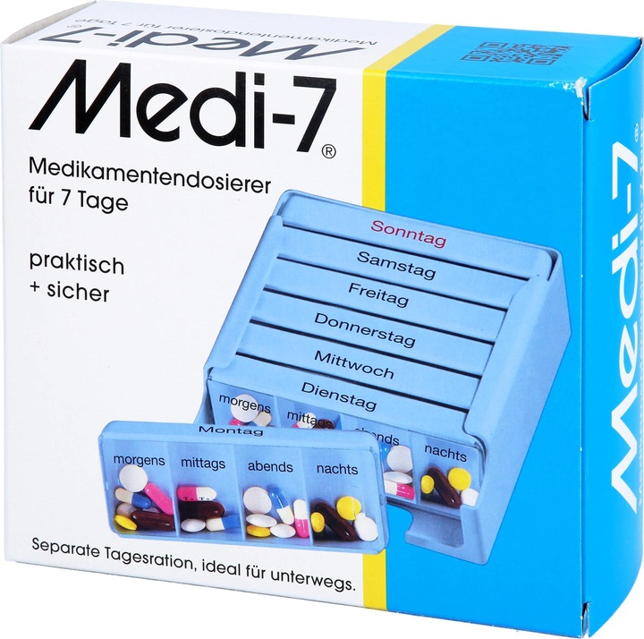 Immagine prodotto Medi-7 Distributore di farmaci 7 giorni blu tedesco
