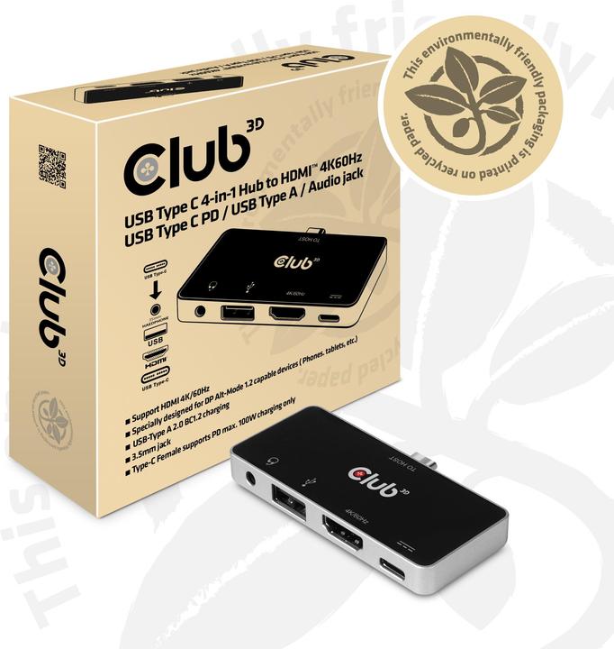 Produktbild Club 3D CSV-1591 (USB-C, 4 Ports)