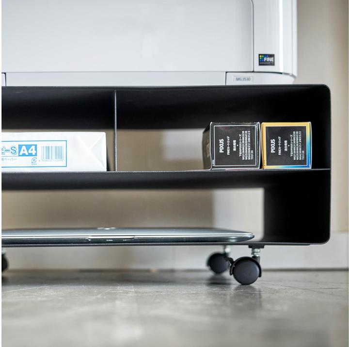 Produktbild Yamazaki Drucker-Regal mit Rollen TOWER (48 x 37 x 19 cm)