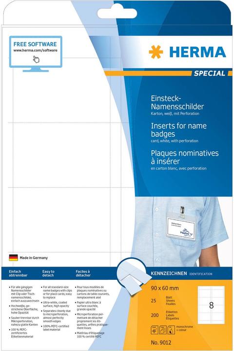 Actual product image HERMA Name badges A4
