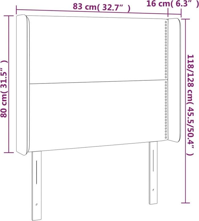 Produktbild vidaXL LED Kopfteil (203 x 16 x 128 cm)