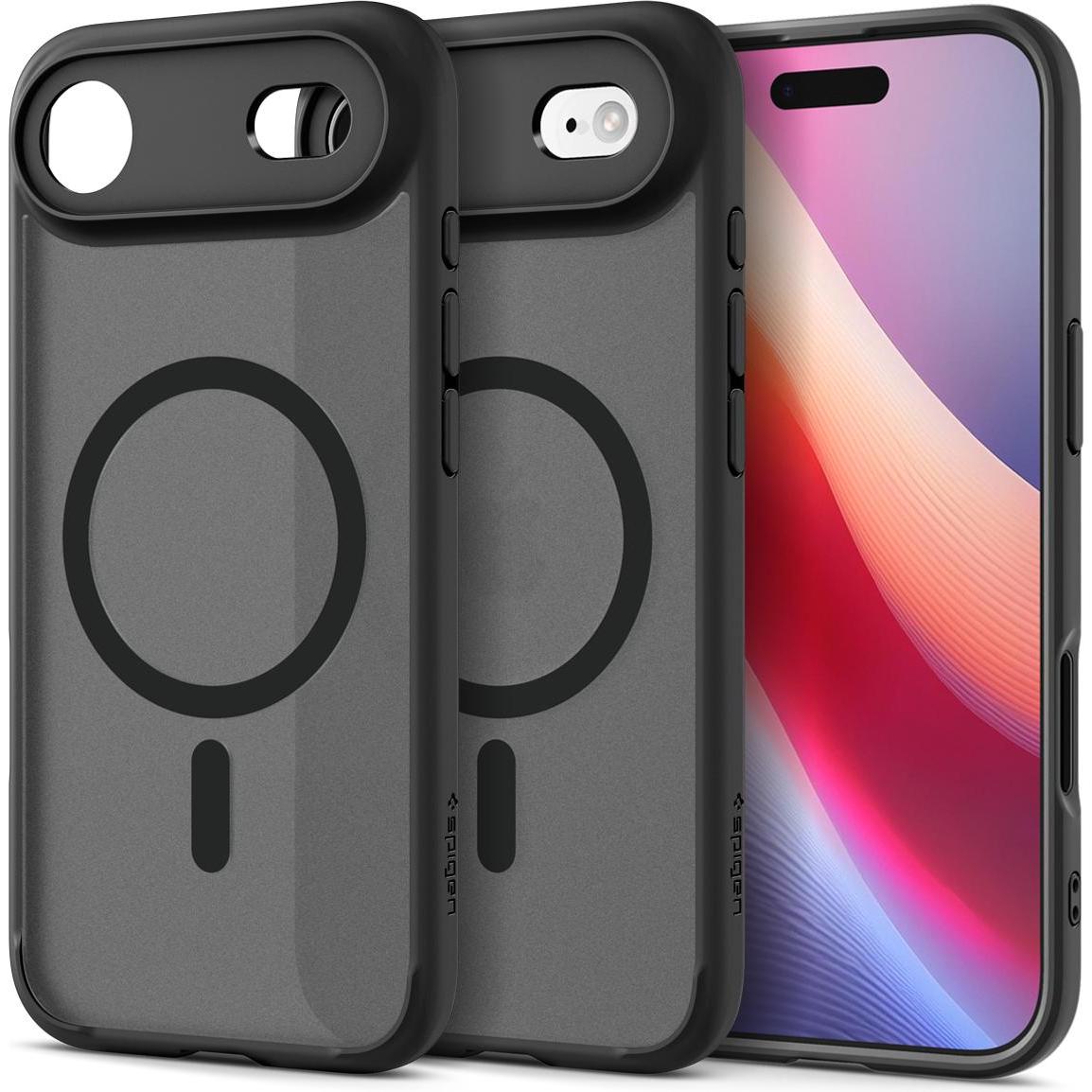 Spigen - Ultra Hybrid MagSafe - iPhone 17 Air - Frost Black (Apple iPhone 17), Cover smartphone, Trasparente, Nero