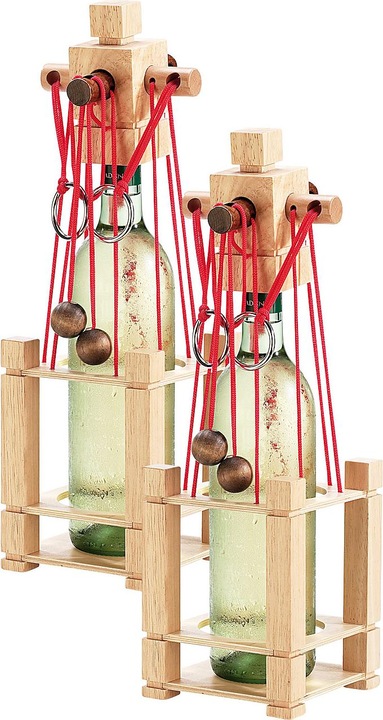 Immagine prodotto Playtastic Puzzle di bottiglie "Siena" in robusto legno vero, set di 2