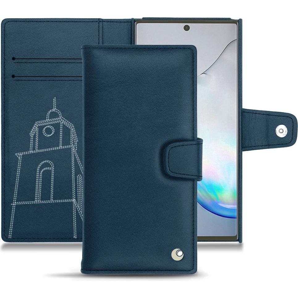 Noreve Lederschutzhülle Wallet (Samsung Galaxy Note 10), Smartphone Hülle, Blau