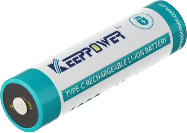 Actual product image Keeppower 18650 Li-Ion Akku P1840TC 4000mAh, 3,6 / 3,7 V, 70,2x18,8mm, PCB geschützt, USB-C Ladefunktion (1 pcs., 18650, 4000 mAh)