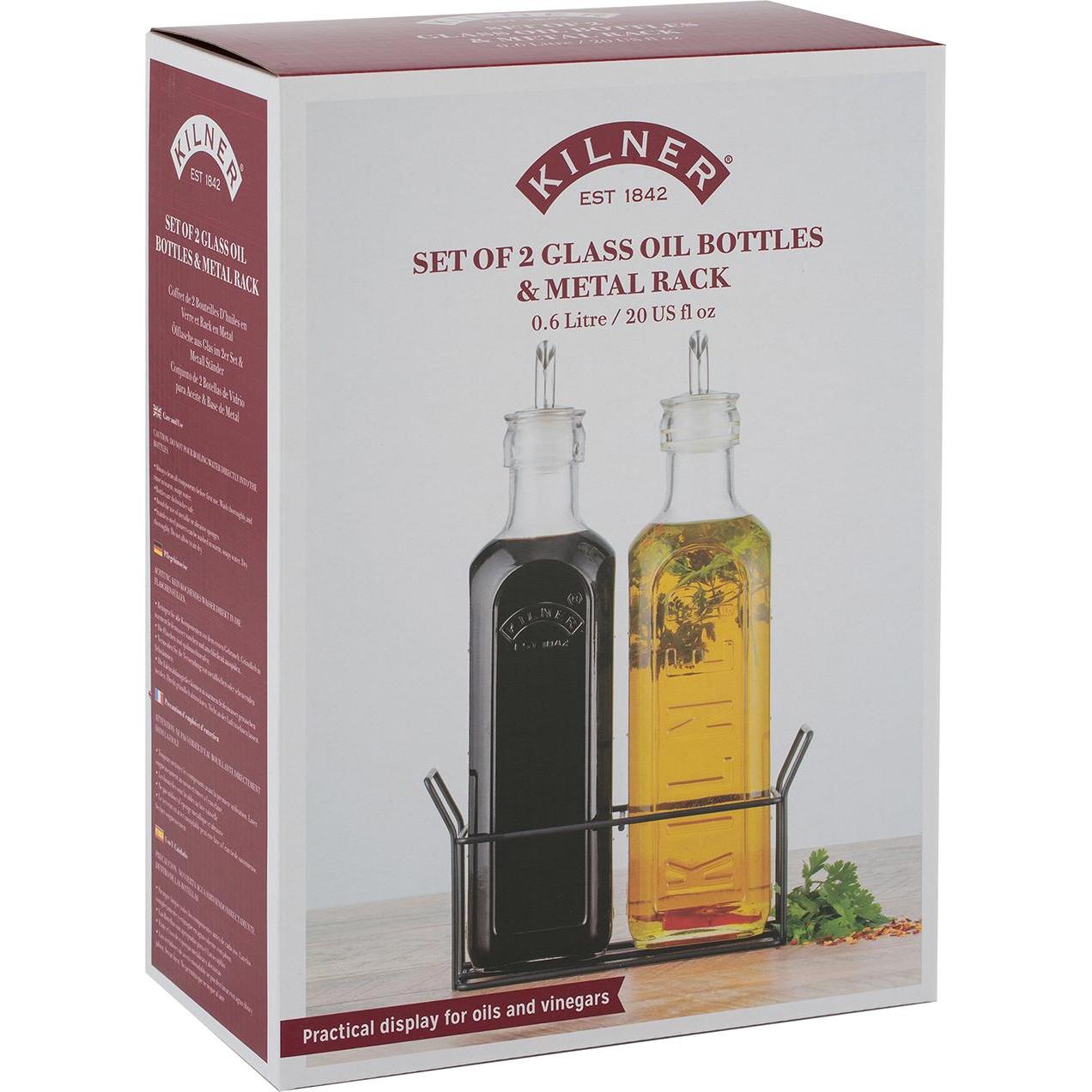 Thumbnail - Kilner, Ölspender + Essigspender, 0025.028 Set of 2 Oil Infusion Set 0.6L, Glass (600 ml)
