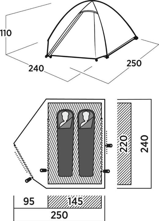 Productafbeelding Easy Camp Kuppelzelt Rondane 2 (dunkelgr?n, Modell 2025) (Koepeltent, 2.60 kg, 2 personen)