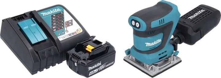 Produktbild Makita DBO 484 RM1 Akku Schwingschleifer 18 V 112 x 102 mm + 1x Akku 4,0 Ah + Ladegerät (Schwingschleifer, 210 W)