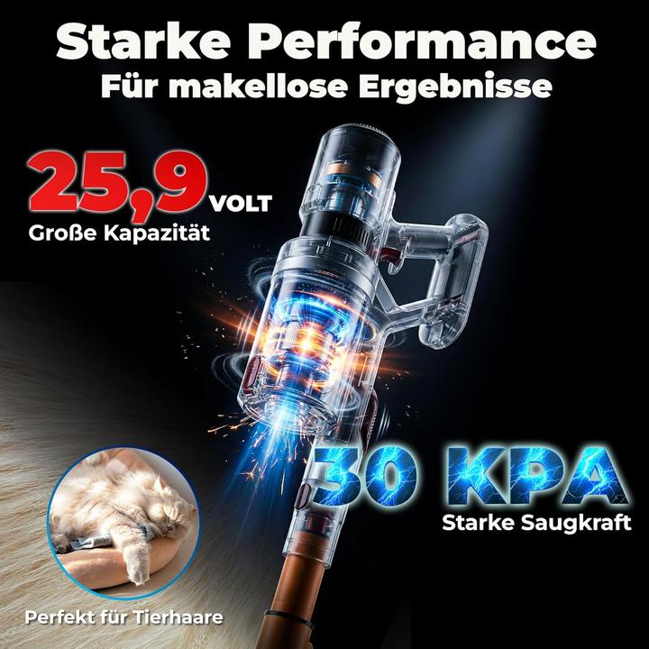 Produktbild KLAMER Akku Staubsauger, 2-in-1 Staubsauger kabellos & Handstaubsauger, Akkulaufzeit bis 60 min…