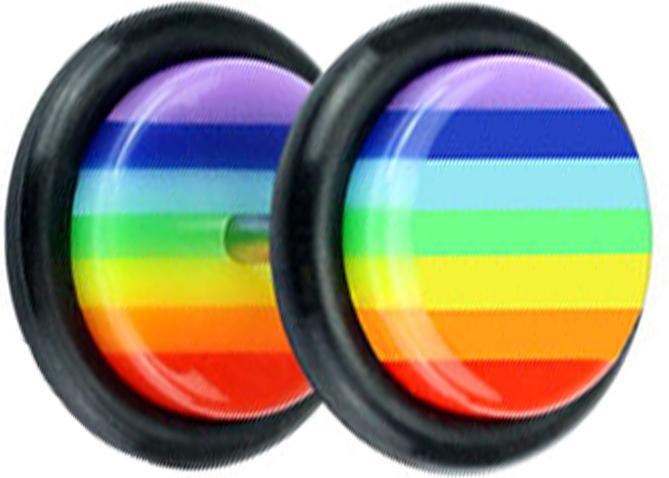 Immagine prodotto Star Piercing Fake Plug in Regenbogenfarben (Materiale sintetico, senza ottone)