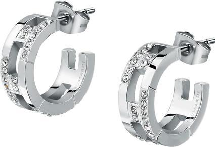 Image du produit Trussardi Boucles d'oreilles élégantes en acier avec zircons T-Logo TJAXC70