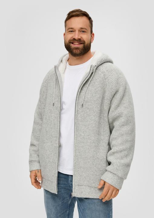 Produktbild s.Oliver Strickpullover Kapuzenjacke aus Teddy-Plüsch (3XL)