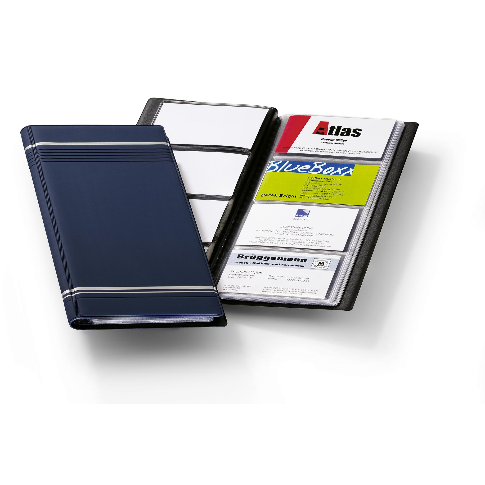 Thumbnail - Durable, Kartenaufbewahrung, Visitenkartenbuch Visifix für 96 Visitenkarten, Blau (90 x 57 mm)