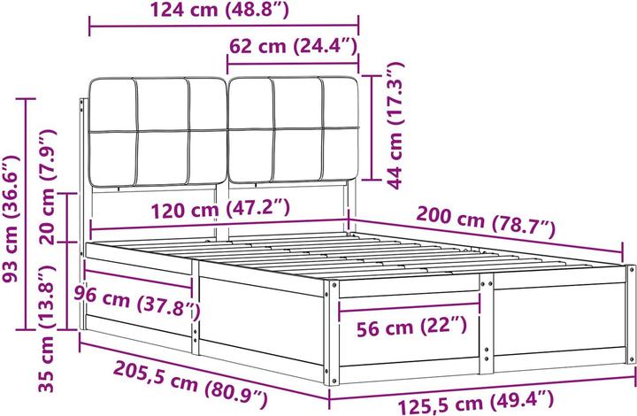 Image du produit vidaXL Moderner Bettrahmen (120 x 200 cm)