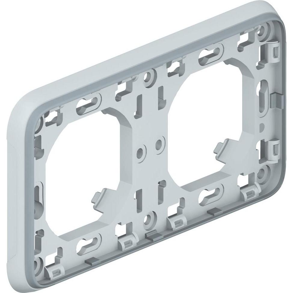 Legrand, Zubehör Schalterprogramm, Plexo55 Modular Feuchtraum Abdeckrahmen 2-fach waagerecht grau Feuchtraum Aufputz 069...