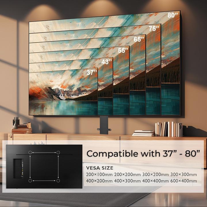 Actual product image Maclean Uchwyt do telewizora MC-866T, elektryczny, wysuwany, TUYA (Table)