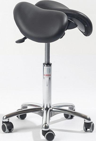 Immagine prodotto kaiserkraft Sgabello a sella con sedile diviso, altezza sedile 450 - 580 mm, pelle