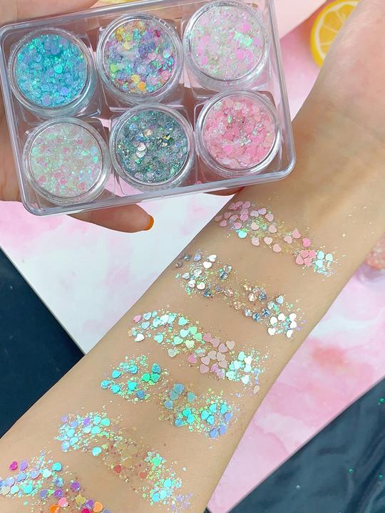 Actual product image Noya Holographisches Festival Gesichts- und Körper Glitzer Selbstklebende Glitter Gel Lidschatten