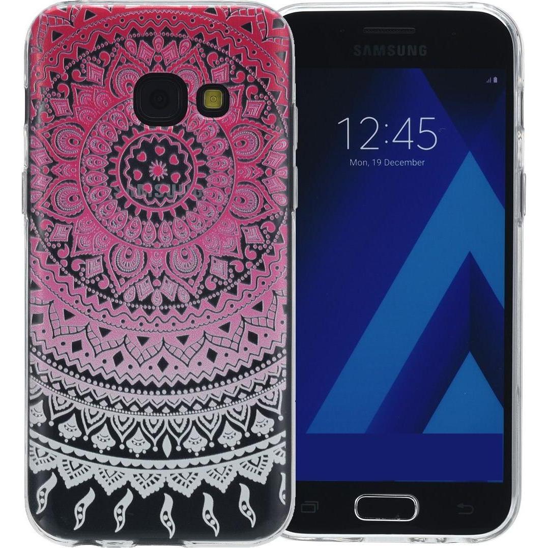 König Design Henna Cover für Samsung Galaxy J3 2017 Case Schutz Hülle Silikon Sonne Pink Neu (Samsung Galaxy J3 (2017)),...