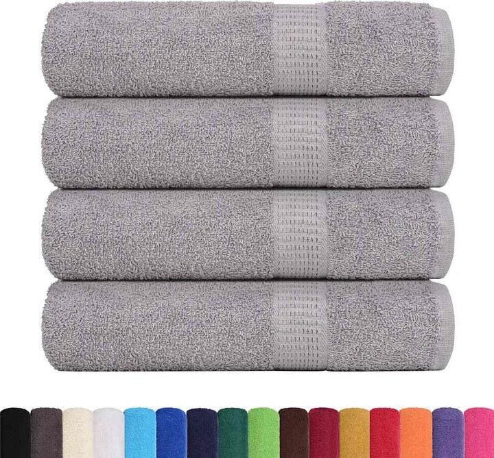 Immagine prodotto VidaXL Asciugamani da bagno 4 pz. Grigio 100x150 cm 360 g/m² 100% cotone Asciugamano da doccia