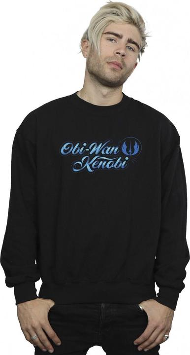 Actual product image Star Wars Mens Obi-Wan Kenobi Ribbon Font Cotton Sweatshirt (XL)
