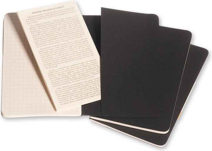 Image du produit Moleskine Coffret de poche Cahier de 3 (A6, Quadrillé, Couverture souple)