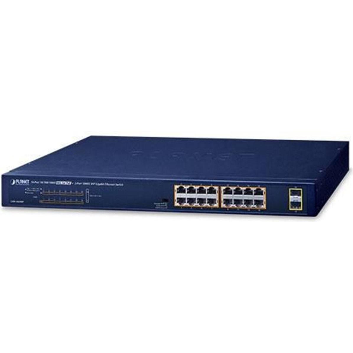 Planet GSW-1820HP Netzwerk-Switch Unmanaged Gigabit Ethernet (10/100/1000) Blau 1U Power over Ethernet (PoE (18 Ports), ...