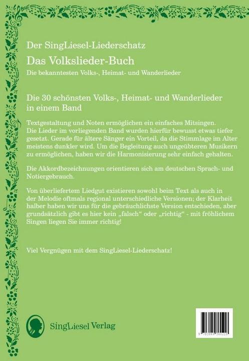 Produktbild Die schönsten Volkslieder - Das Liederbuch (Deutsch, SingLiesel Verlag, 2020)