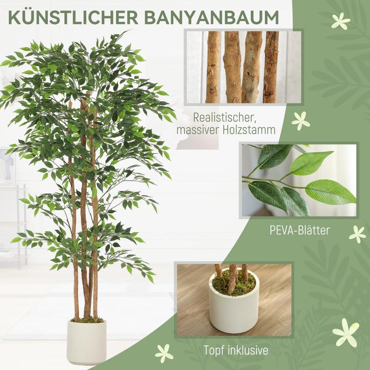 Actual product image Homcom Kunstpflanze Kunststoff Grün (180 cm)