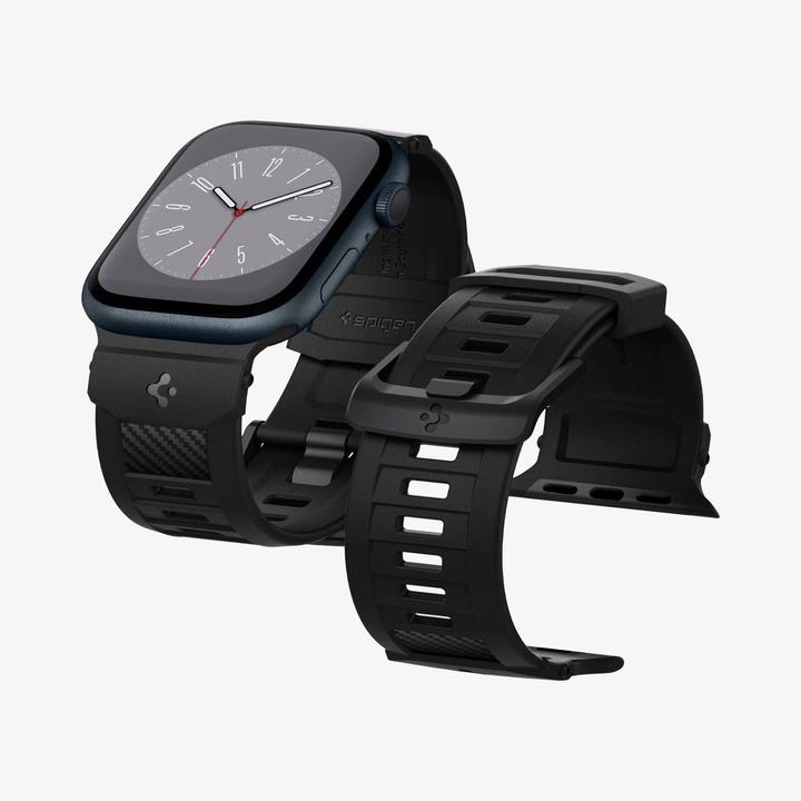 Immagine prodotto Spigen FASCICOLO RUGGED Apple Watch 4/5/6/7/8/SE (38/40/41MM) NERO OPACO (41 mm, 38 mm, 40 mm, Poliuretani termoplastici (TPU))