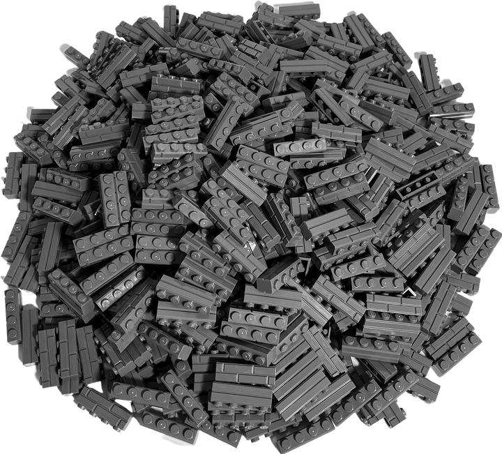 Produktbild LEGO 1x4 Mauersteine Dunkelgrau - 50 Stück - Dark bluish grey 15533 (15533, LEGO Zubehör)