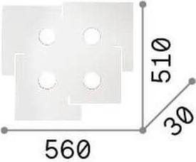 Immagine prodotto Ideal lux TOTEM GX53 plafoniera 4x dimmerabile bianco caldo 215778 (910 lm, GX53)
