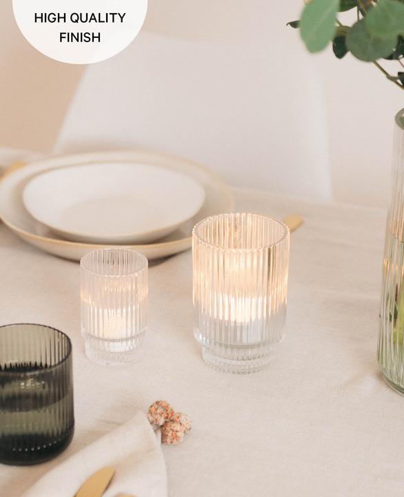 Image du produit Esmée Bougie chauffe-plat en verre avec rainures